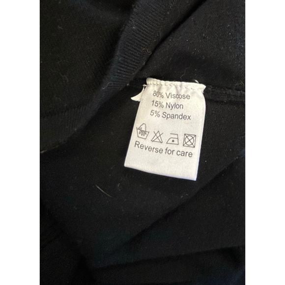 Belldini Sweater Shirt Womens Large Black Slim Zip Up Collared Jewels - Picture 6 of 6